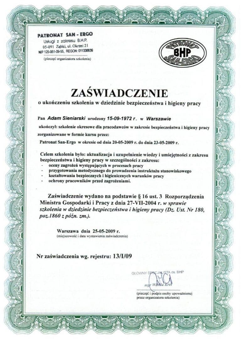 Referencje dla ośrodka Auto-Stop – dokument 17