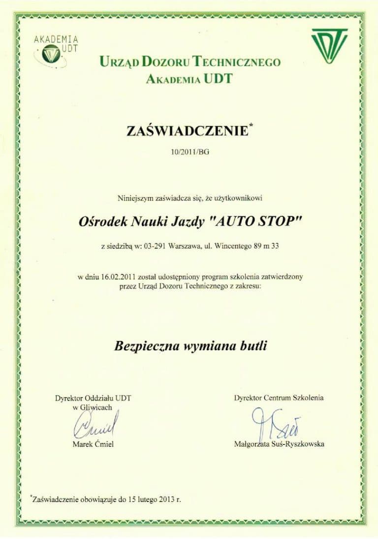 Referencje dla ośrodka Auto-Stop – dokument 6